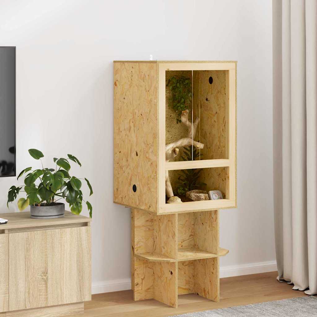 Vidaxl terrarium marron 50 x 50 x 80 cm osb