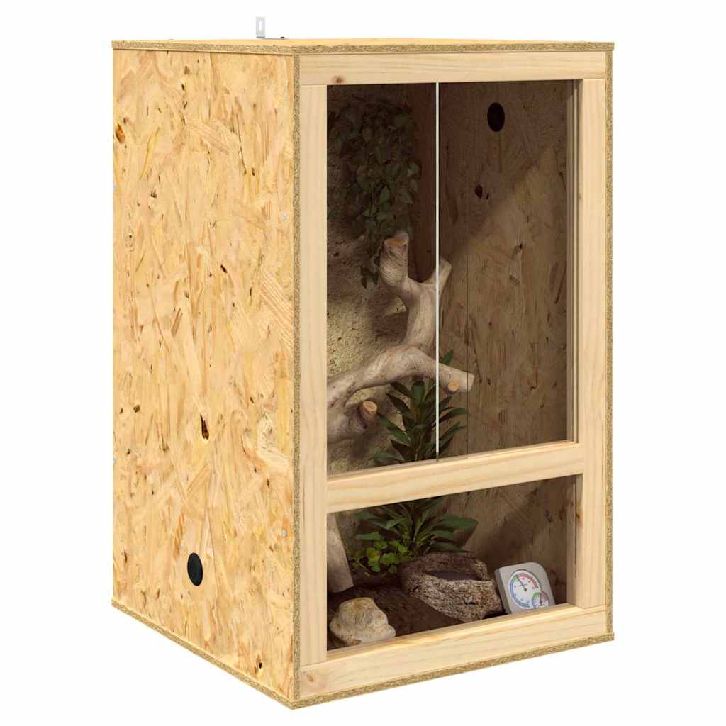 Vidaxl terrarium marron 50 x 50 x 80 cm osb