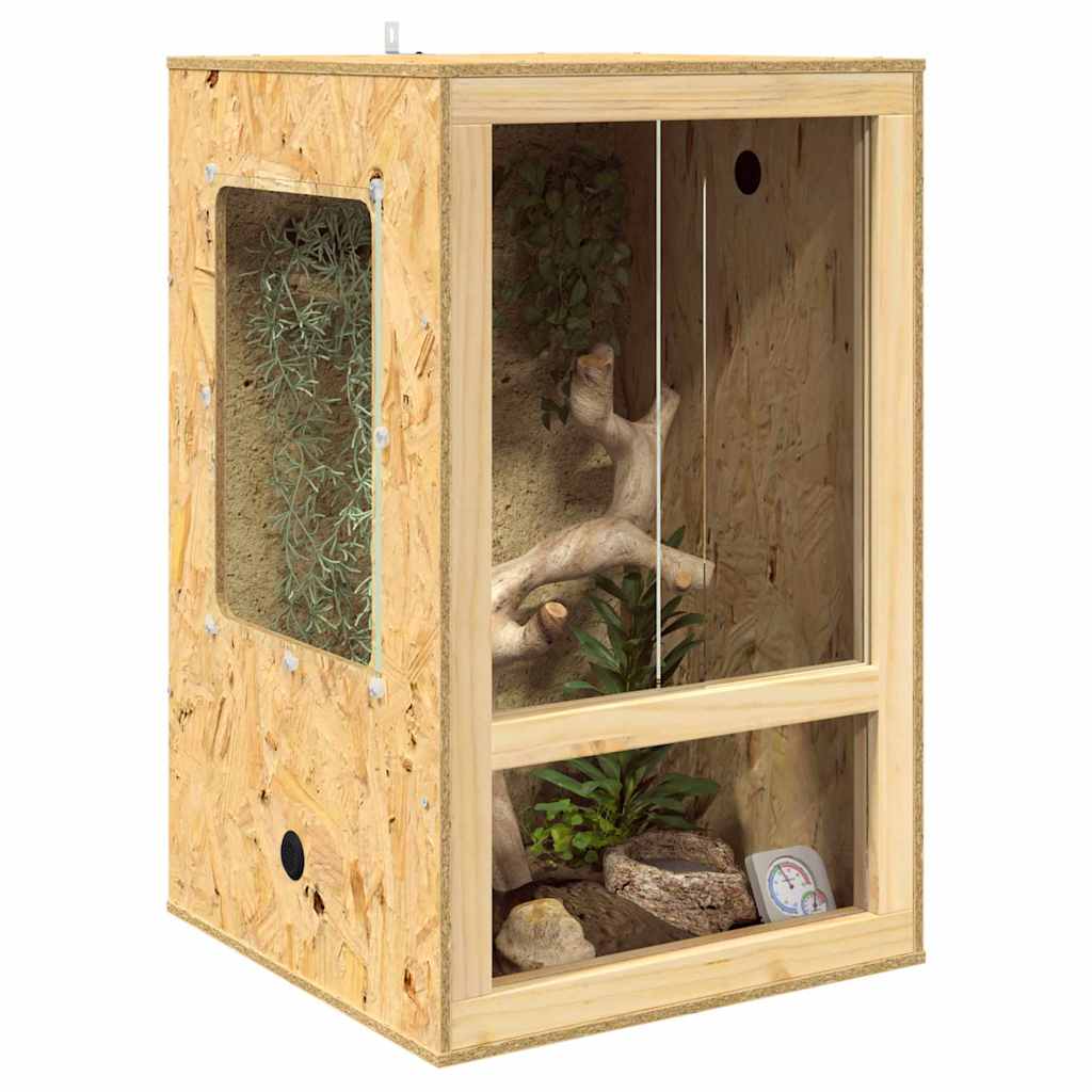 Vidaxl terrarium marron 50 x 50 x 80 cm osb