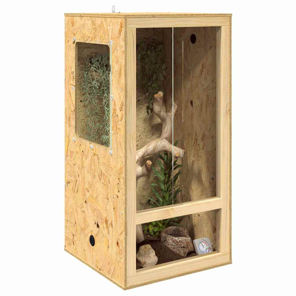 Vidaxl terrarium marron 50 x 50 x 100 cm osb