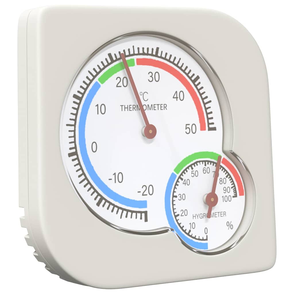 VidaXL thermo hygromètre blanc 7,5 x 7,5 x 1,2 cm abs