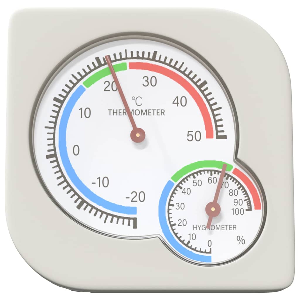 VidaXL thermo hygromètre blanc 7,5 x 7,5 x 1,2 cm abs