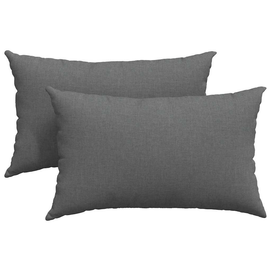 VidaXL coussins de canapé 2 pcs tissu gris foncé 50 x 30 cm