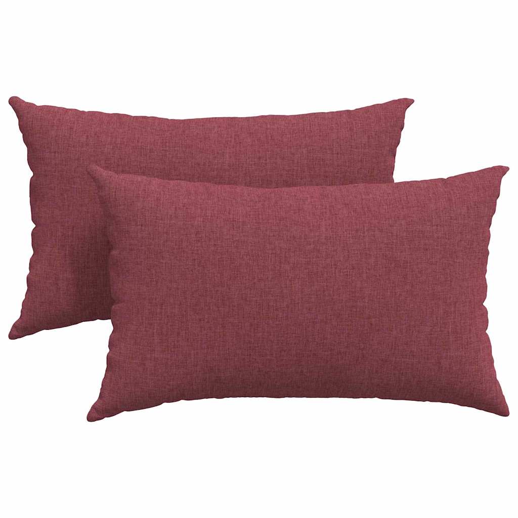 VidaXL coussins de canapé 2 pcs vin rouge 50 x 30 cm tissu