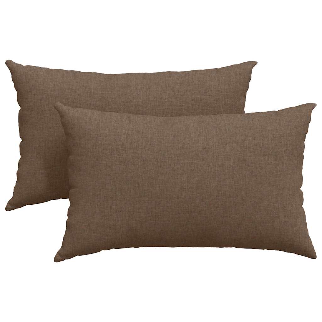 VidaXL coussins de canapé 2 pcs marron 50 x 30 cm tissu