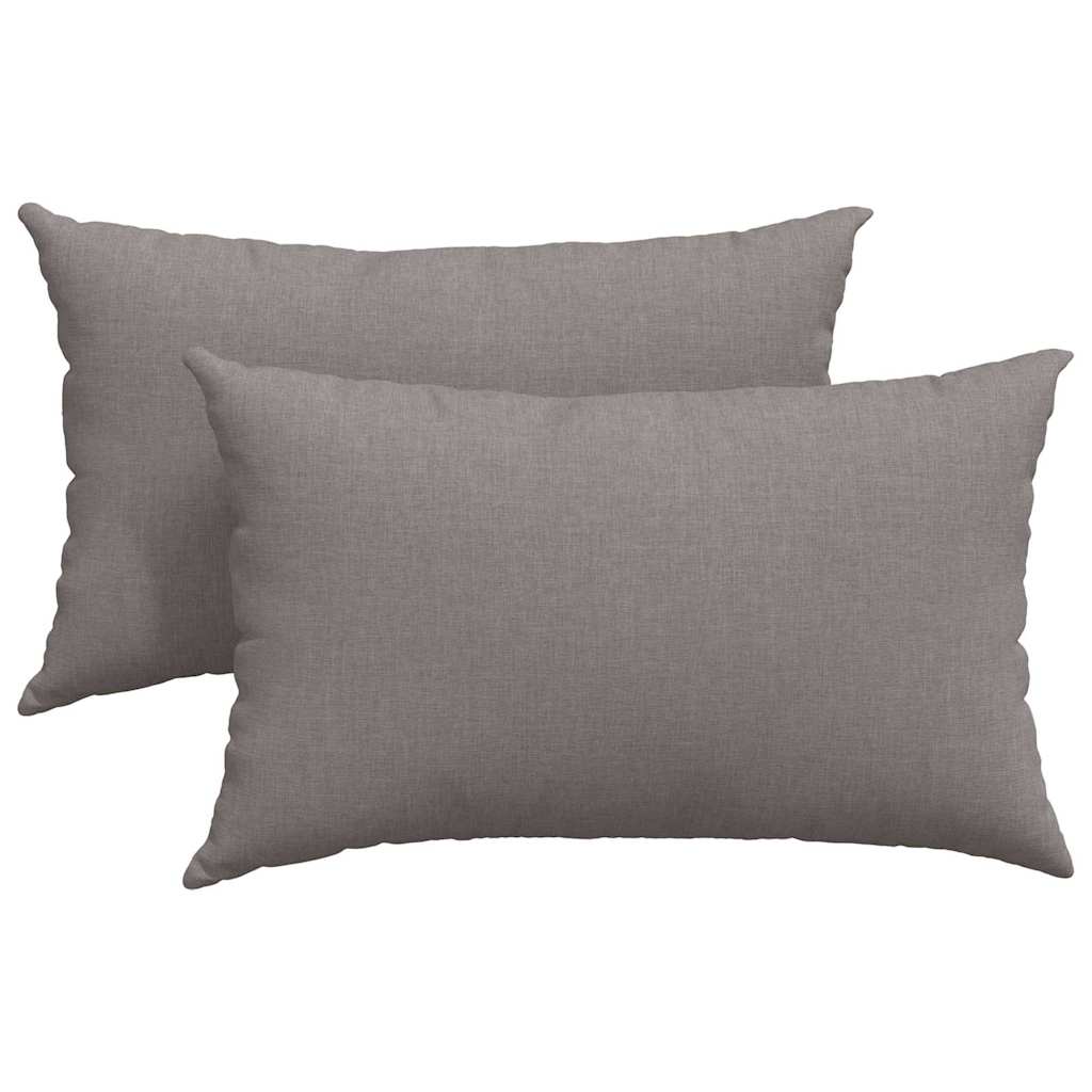VidaXL coussins de canapé 2 pcs tissu taupe 50 x 30 cm