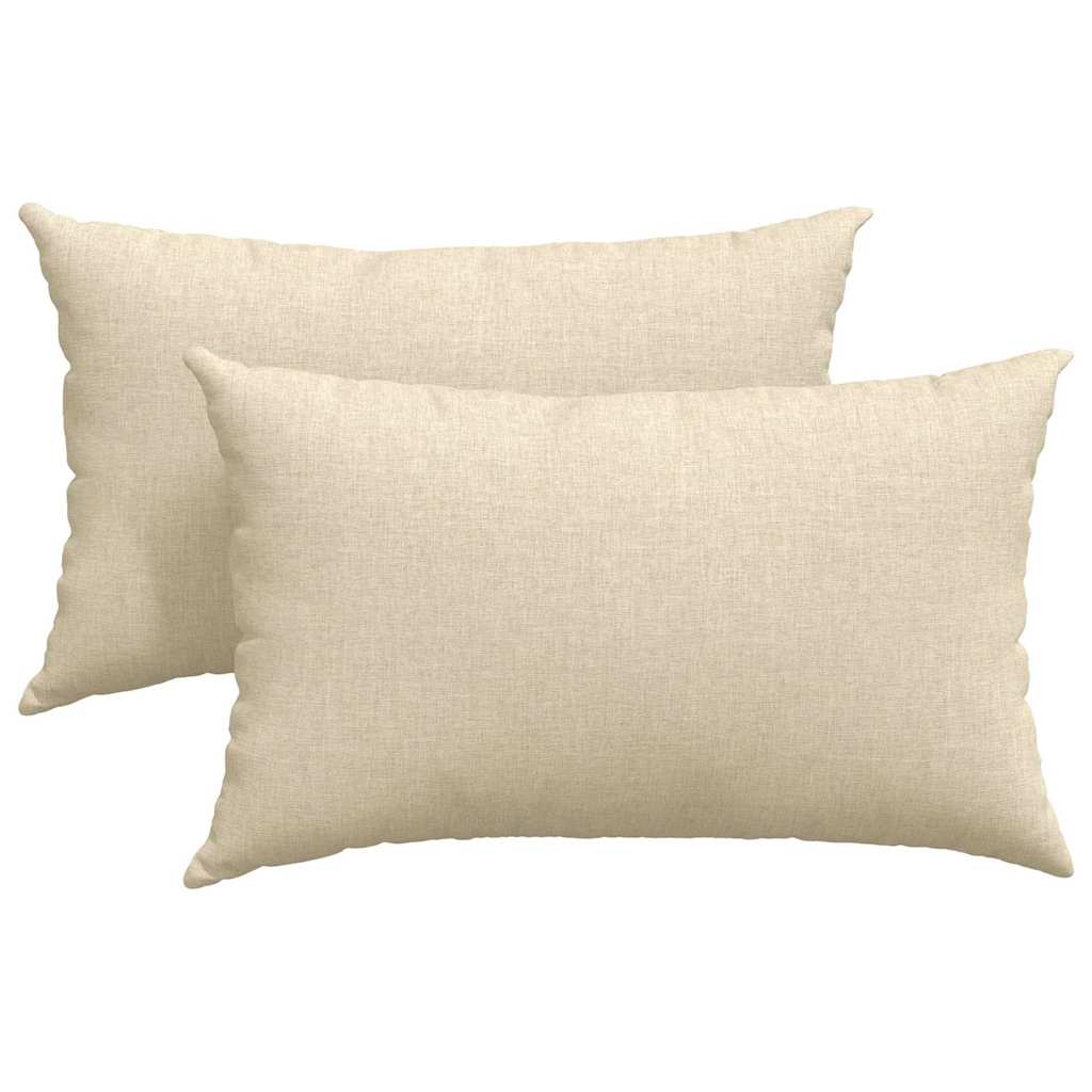 VidaXL coussins de canapé 2 pcs crème 50 x 30 cm tissu