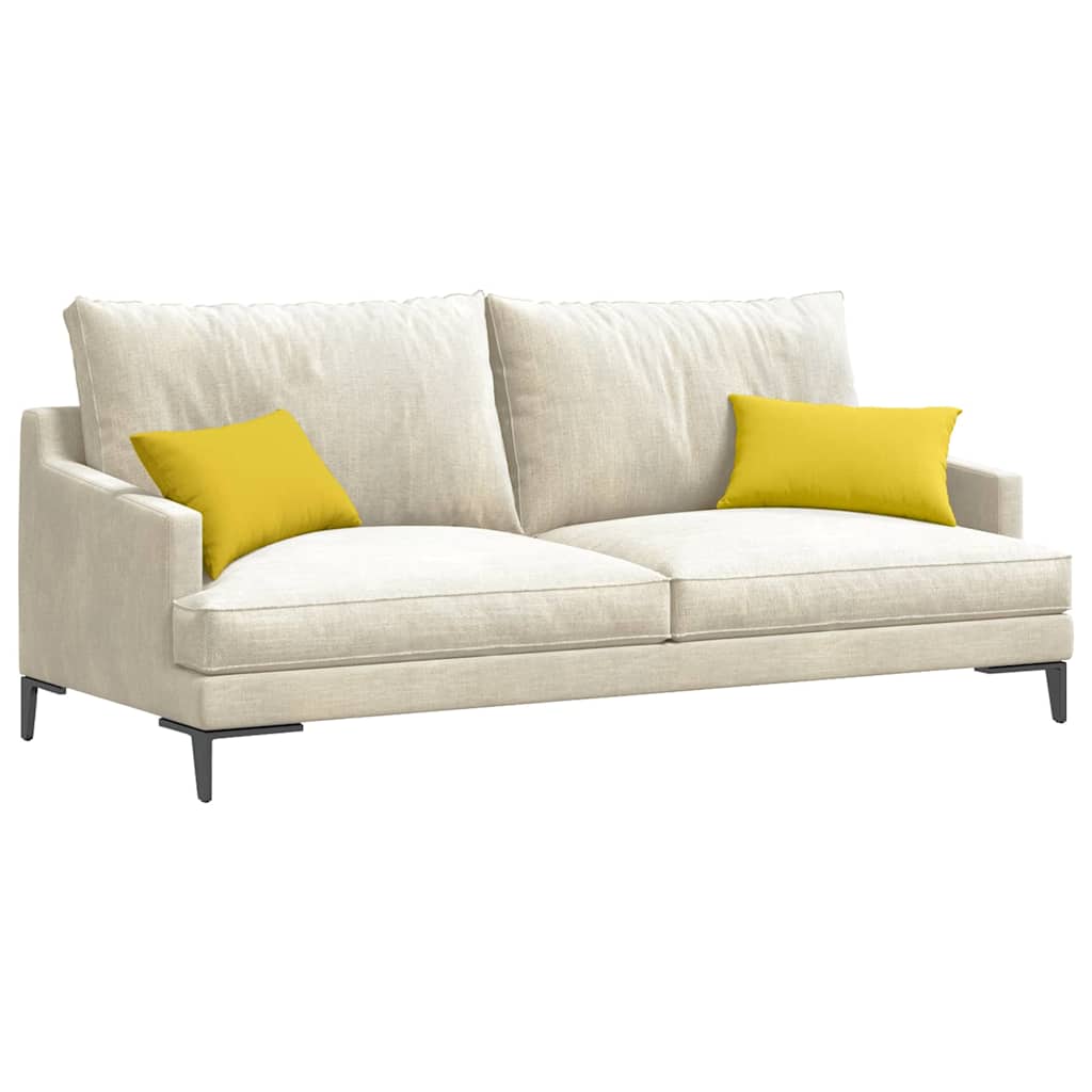 VidaXL coussins de canapé 2 pcs tissu jaune clair 50 x 30 cm