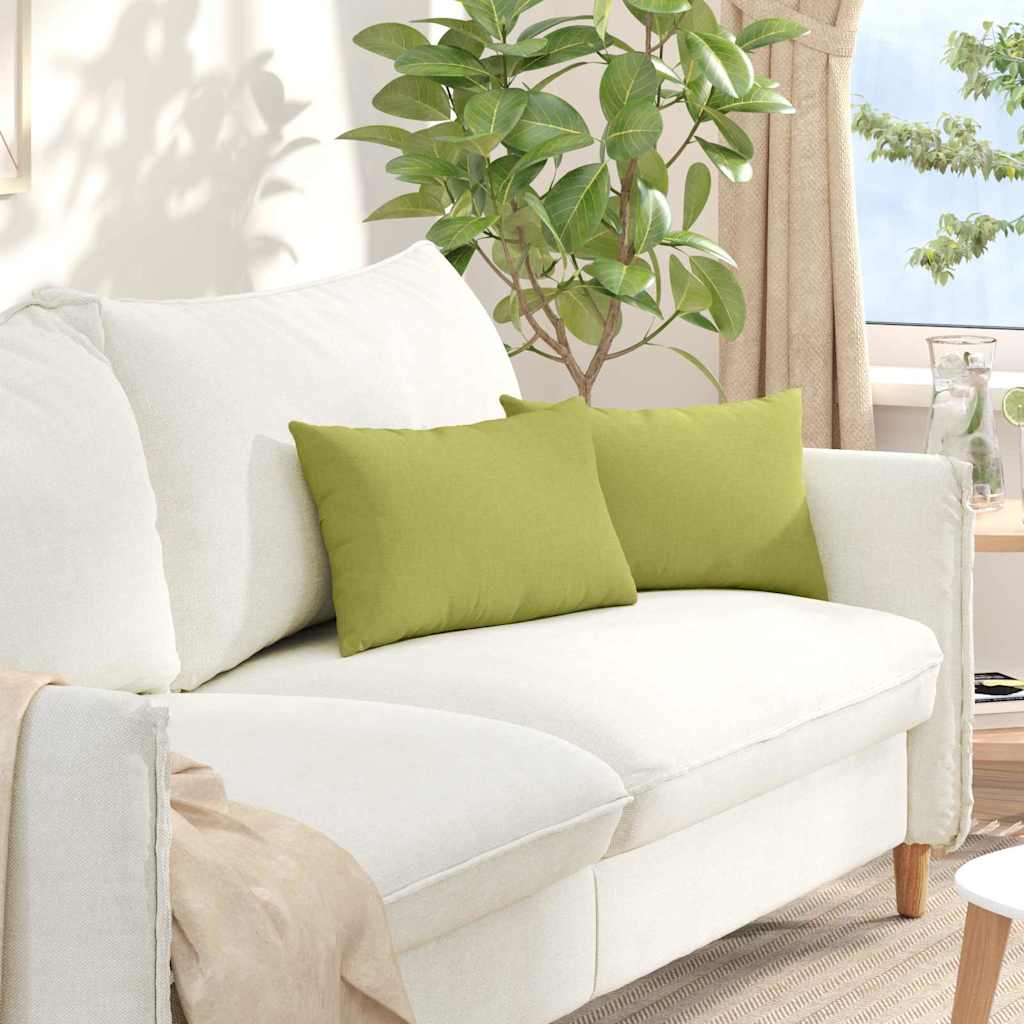 VidaXL coussins de canapé 2 pcs tissu vert clair 50 x 30 cm