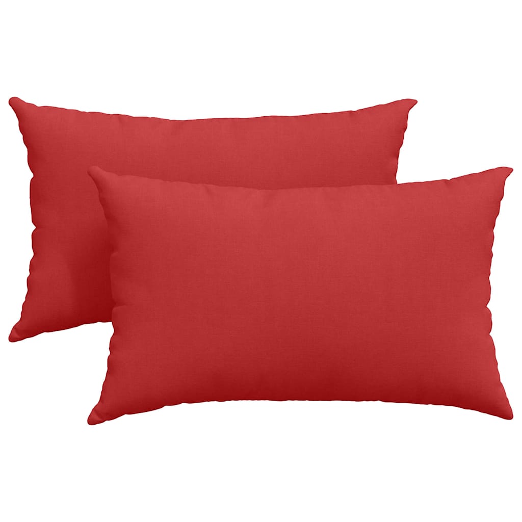 VidaXL coussins de canapé 2 pcs rouge 50 x 30 cm tissu
