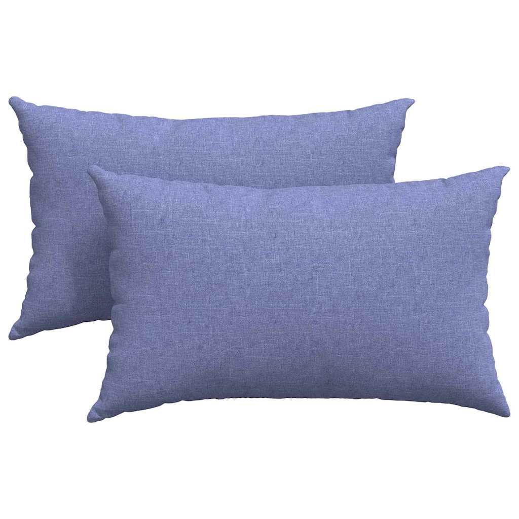 VidaXL coussins de canapé 2 pcs jean bleu 50 x 30 cm tissu