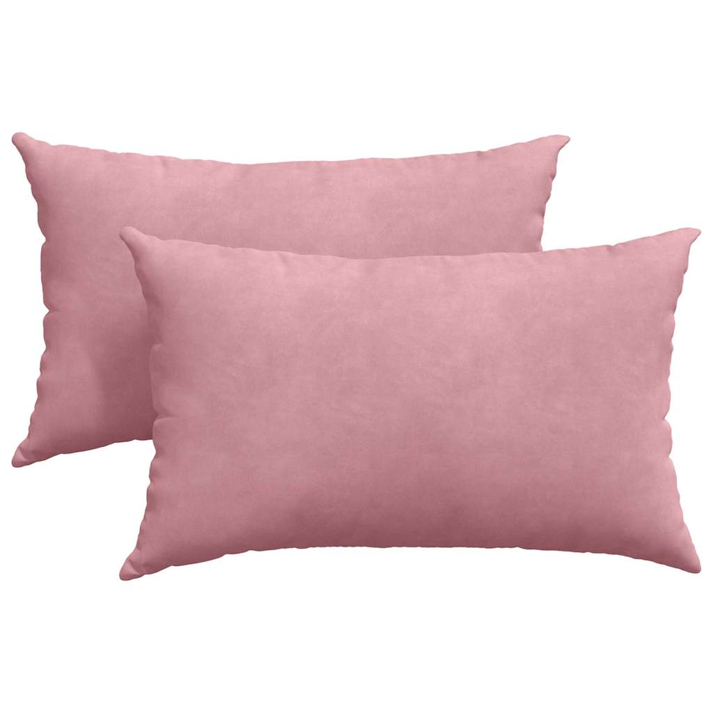 VidaXL coussins de canapé 2 pièces rose 50 x 30 cm tissu corde