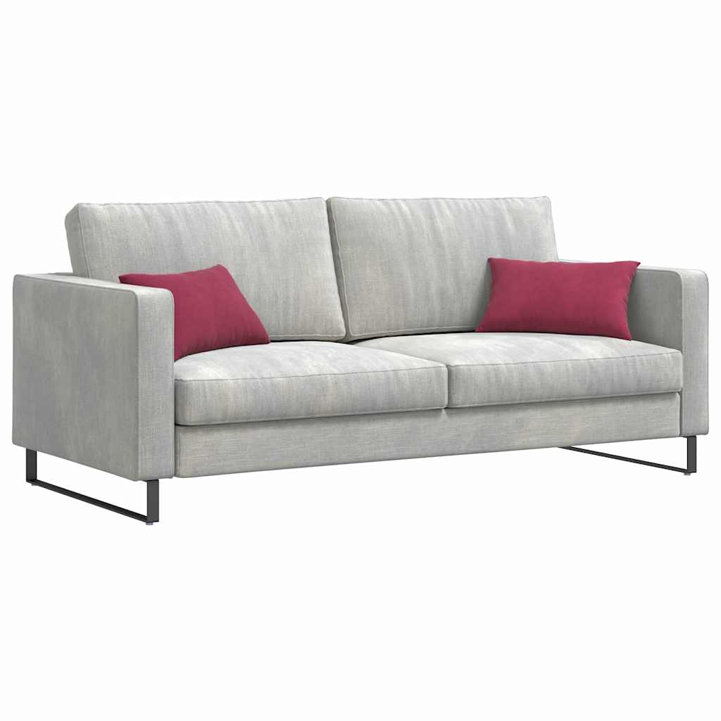 VidaXL coussins de canapé, 2 pièces, bordeaux, tissu corde 50 x 30 cm