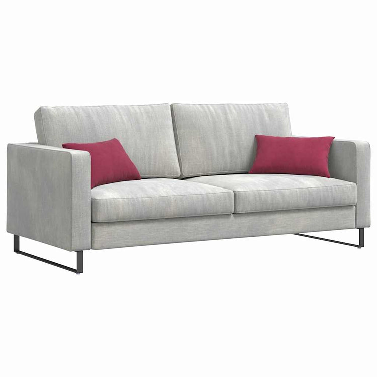 VidaXL coussins de canapé, 2 pièces, bordeaux, tissu corde 50 x 30 cm