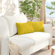 VidaXL coussins de canapé 2 pièces jaune 50 x 30 cm tissu corde