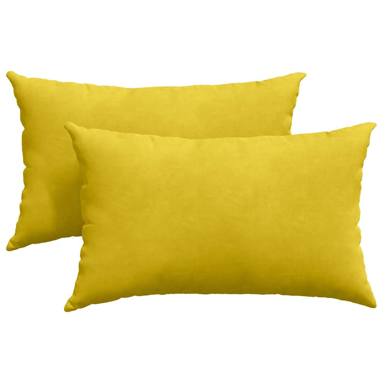 VidaXL coussins de canapé 2 pièces jaune 50 x 30 cm tissu corde