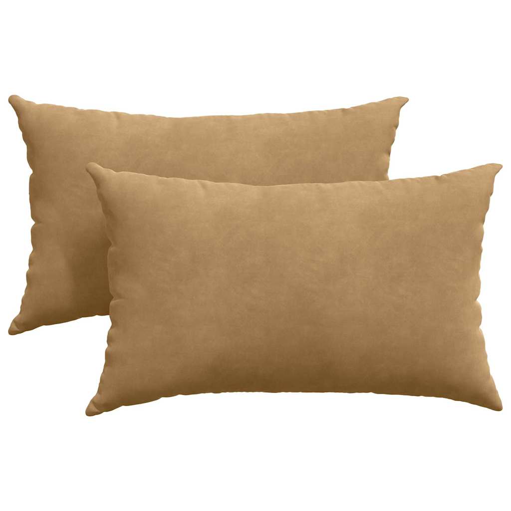 VidaXL coussins de canapé 2 pièces marron 50 x 30 cm tissu corde