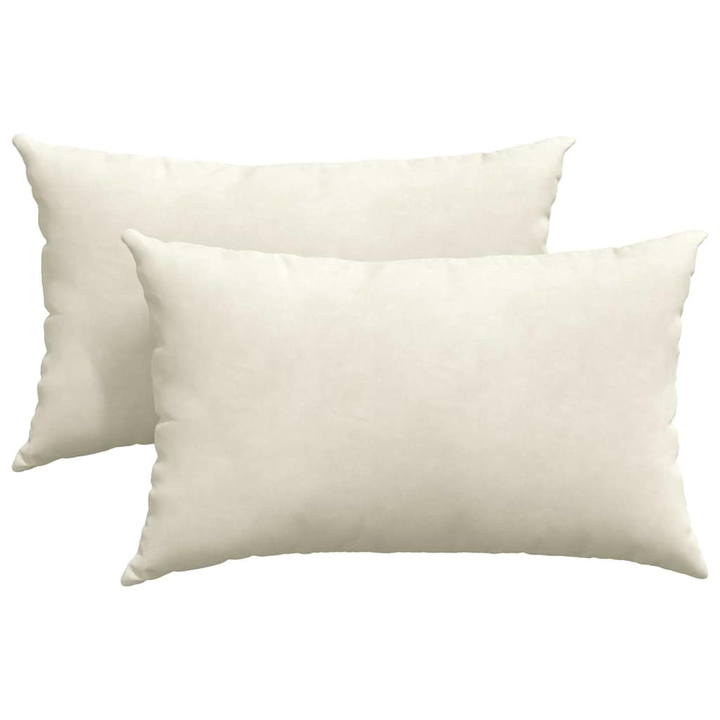 VidaXL coussins de canapé 2 pièces crème 50 x 30 cm tissu corde