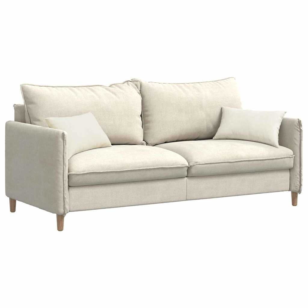 VidaXL coussins de canapé 2 pièces crème 50 x 30 cm tissu corde