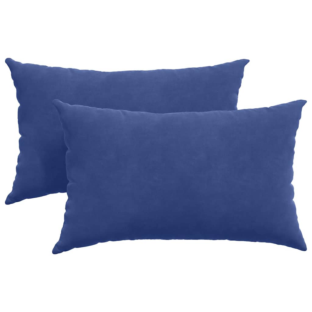 VidaXL coussins de canapé, 2 pièces, bleu police, tissu corde 50 x 30 cm