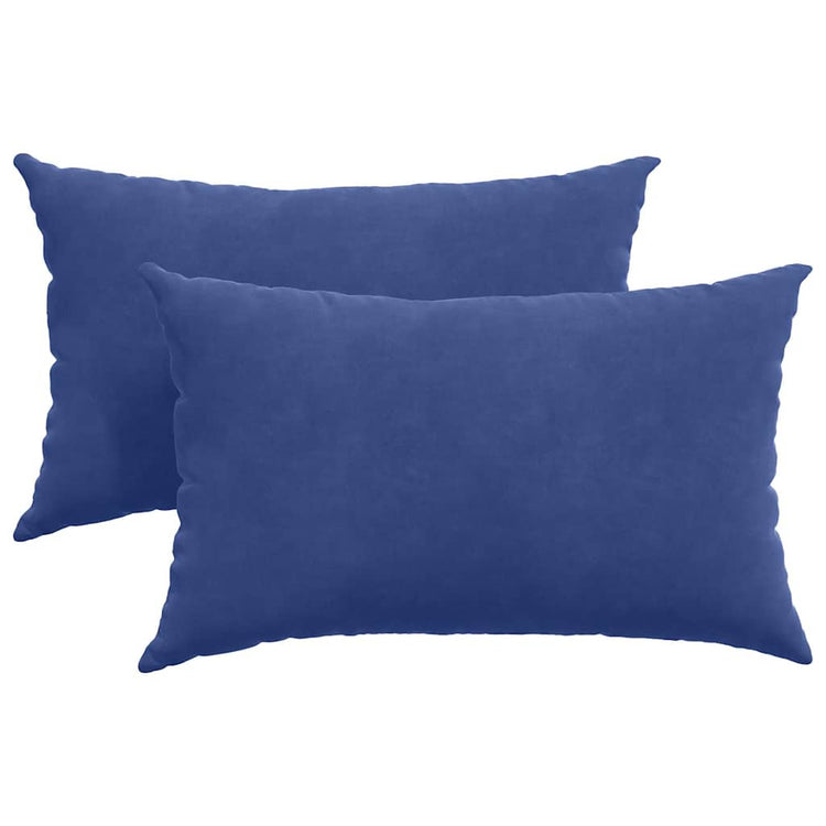 VidaXL coussins de canapé, 2 pièces, bleu police, tissu corde 50 x 30 cm
