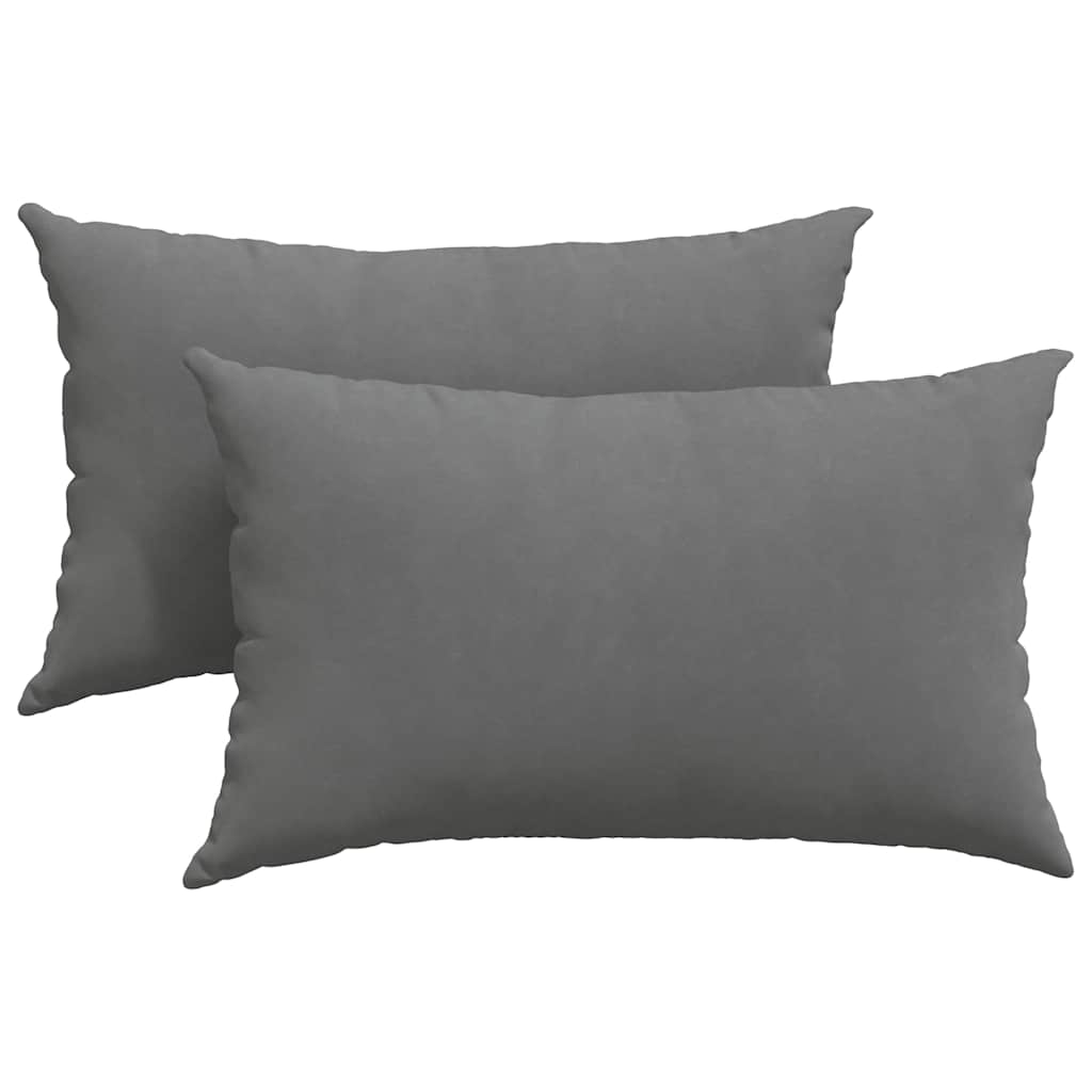 VidaXL coussins de canapé 2 pièces tissu gris foncé 50 x 30 cm