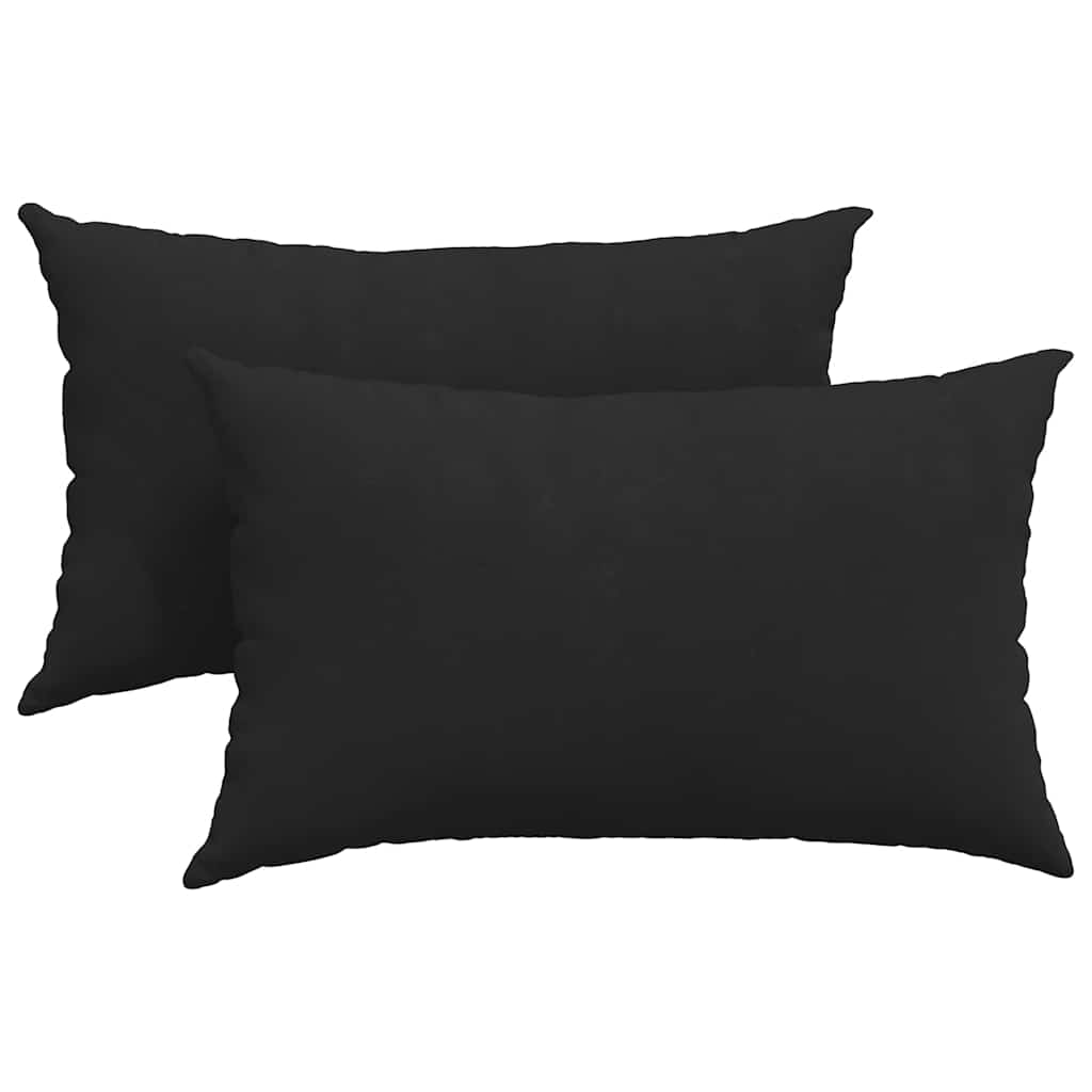 VidaXL coussins de canapé 2 pièces tissu noir 50 x 30 cm
