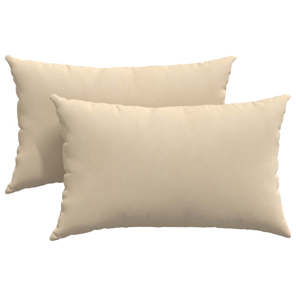 VidaXL coussins de canapé 2 pièces crème 50 x 30 cm tissu