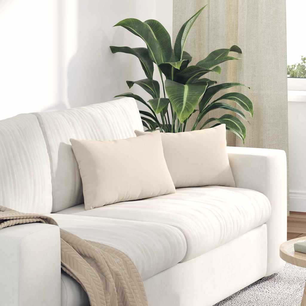 VidaXL coussins de canapé 2 pièces beige 50 x 30 cm tissu