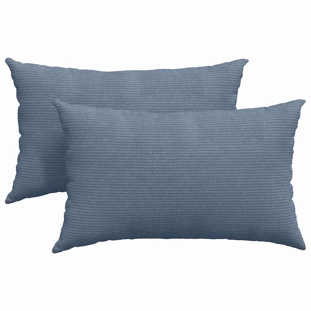 VidaXL coussins de canapé 2 pièces bleu 50 x 30 cm tissu corde