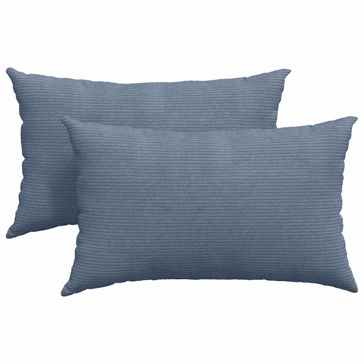 VidaXL coussins de canapé 2 pièces bleu 50 x 30 cm tissu corde