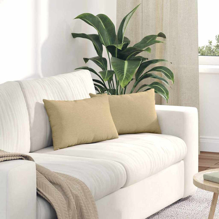 VidaXL coussins de canapé 2 pièces gris vert 50 x 30 cm tissu corde