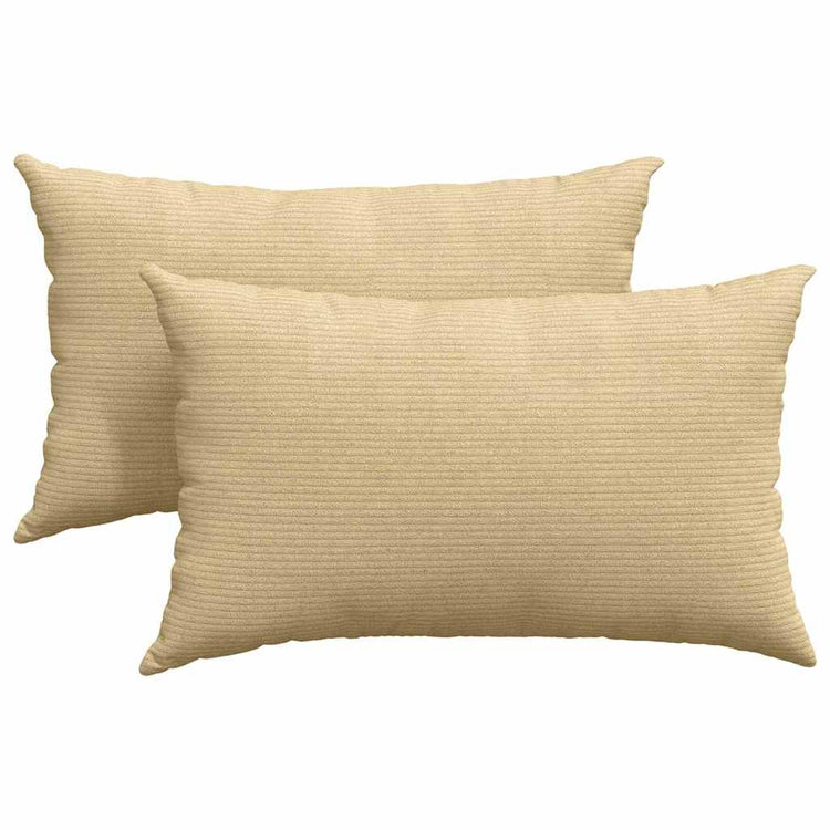 VidaXL coussins de canapé 2 pièces gris vert 50 x 30 cm tissu corde