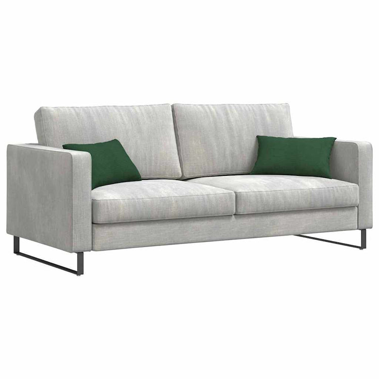 VidaXL coussins de canapé, 2 pièces, vert foncé, tissu corde 50 x 30 cm