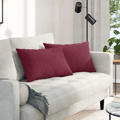 VidaXL coussins de canapé 2 pcs vin rouge 60 x 40 cm tissu