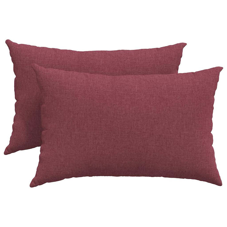 VidaXL coussins de canapé 2 pcs vin rouge 60 x 40 cm tissu