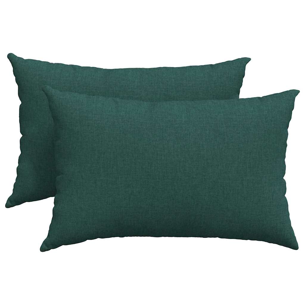VidaXL coussins de canapé 2 pcs tissu vert foncé 60 x 40 cm