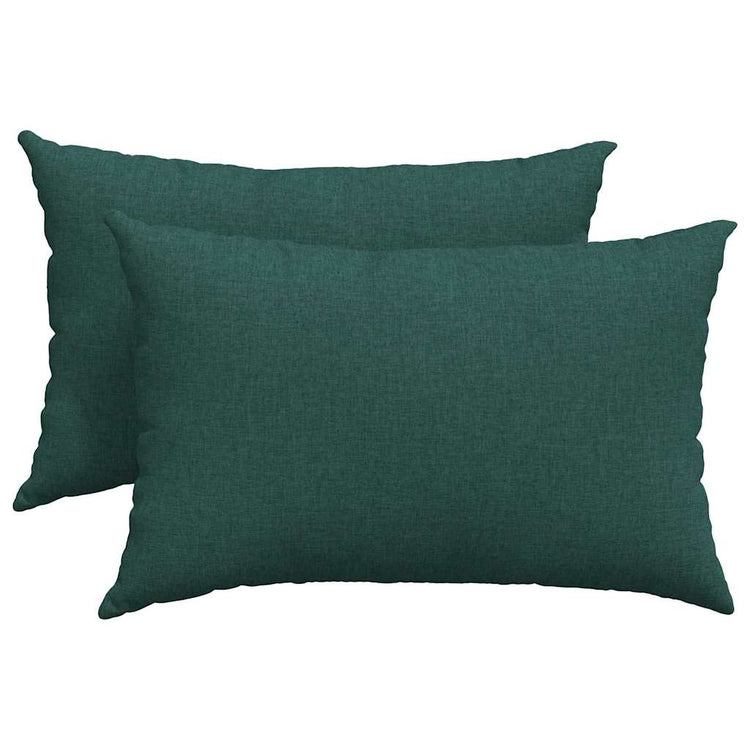 VidaXL coussins de canapé 2 pcs tissu vert foncé 60 x 40 cm