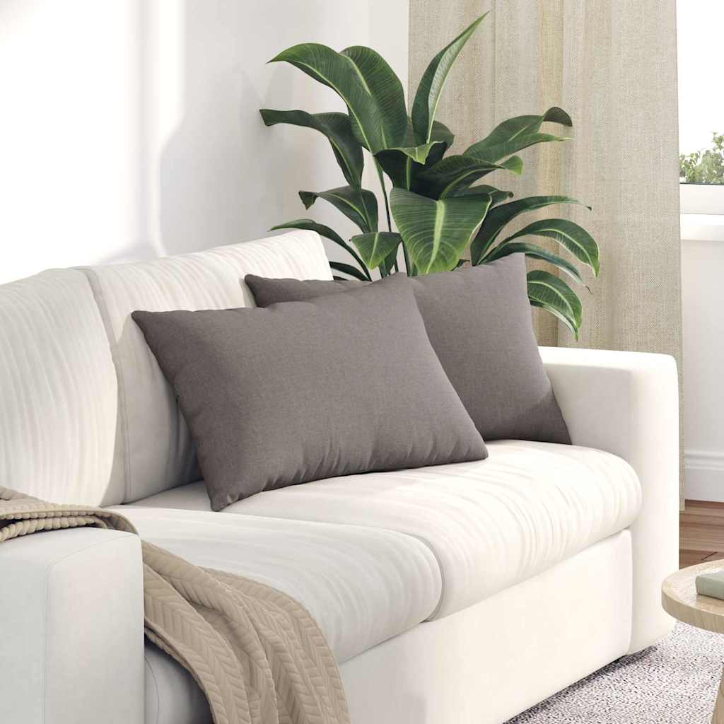 VidaXL coussins de canapé 2 pcs tissu taupe 60 x 40 cm