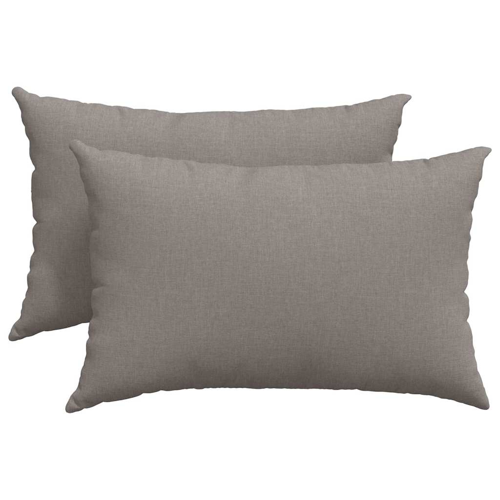 VidaXL coussins de canapé 2 pcs tissu taupe 60 x 40 cm