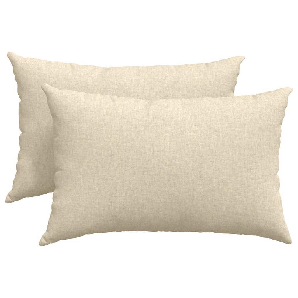 VidaXL coussins de canapé 2 pcs crème 60 x 40 cm tissu