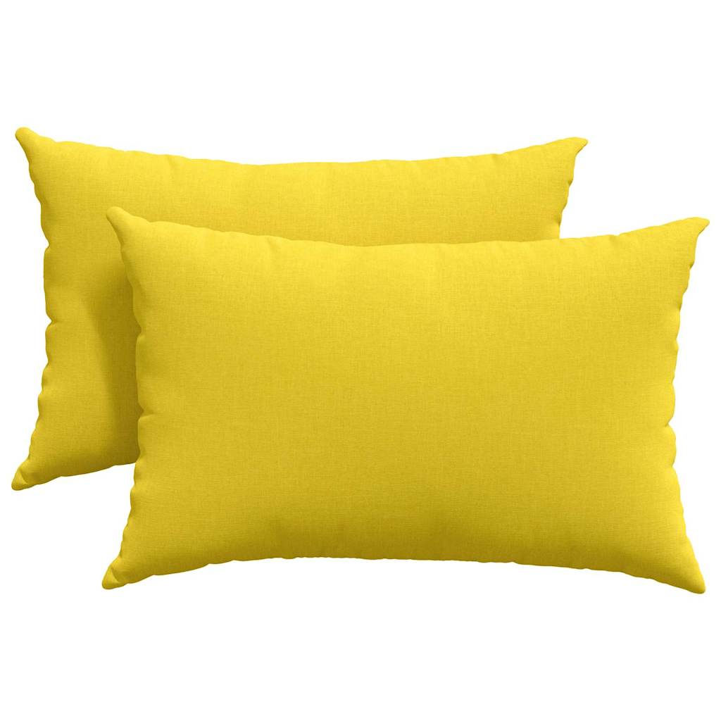VidaXL coussins de canapé 2 pcs tissu jaune clair 60 x 40 cm