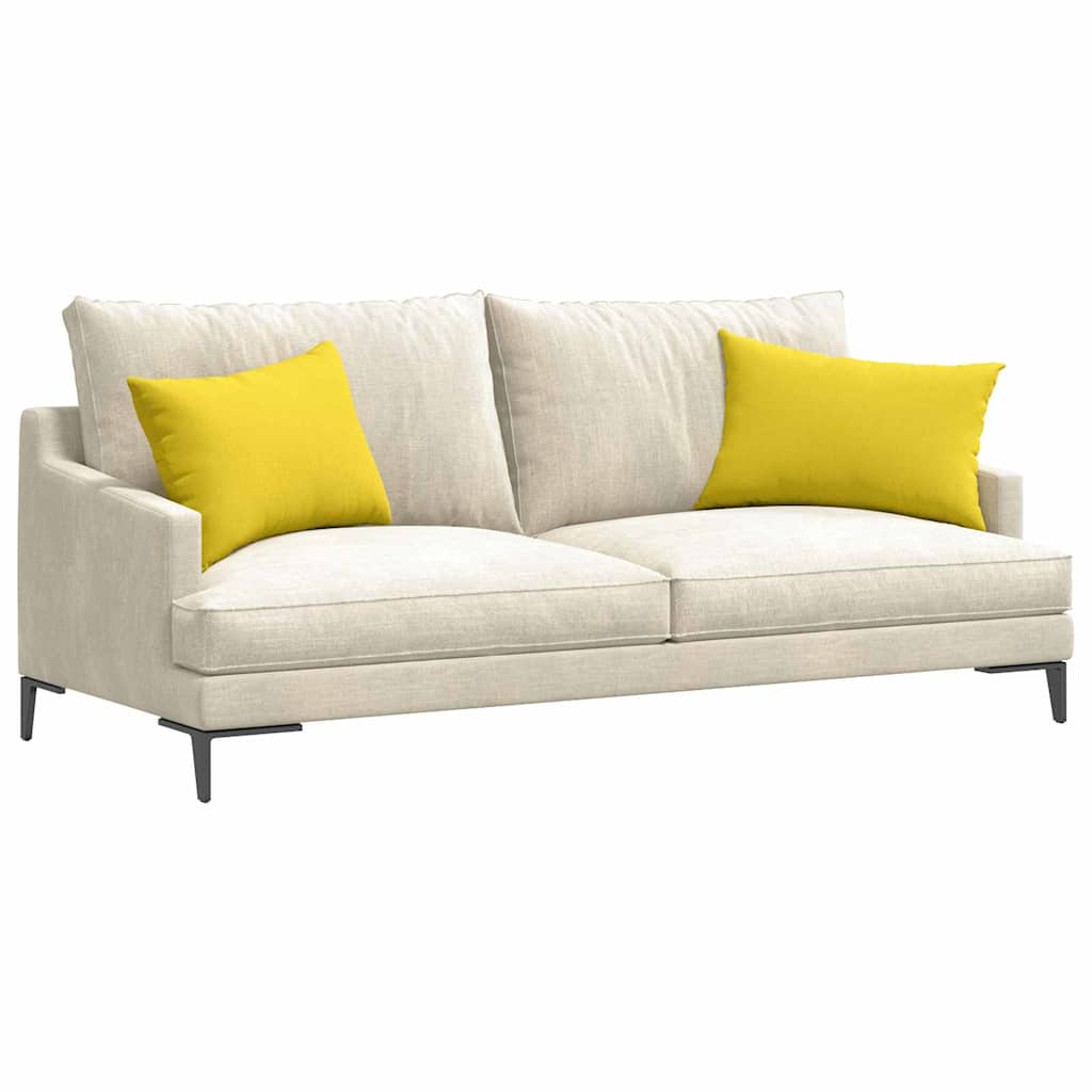 VidaXL coussins de canapé 2 pcs tissu jaune clair 60 x 40 cm