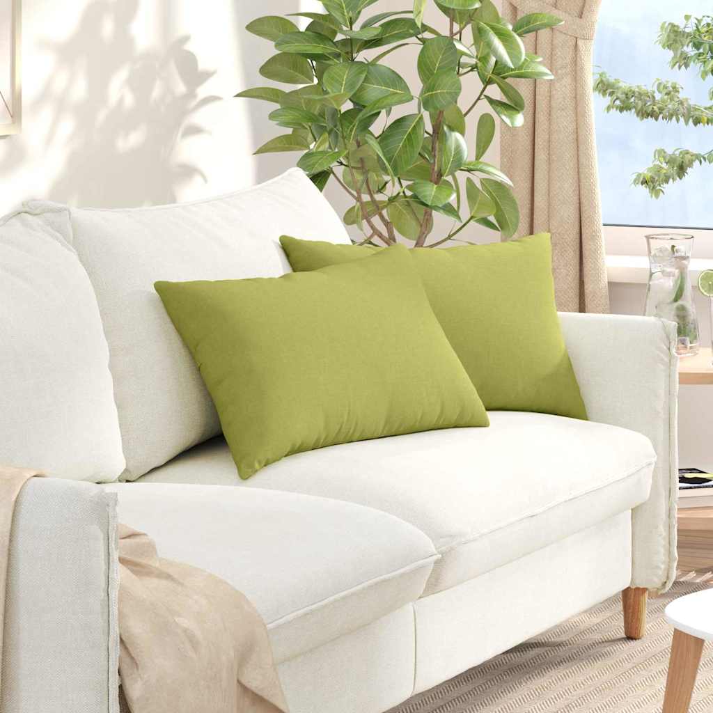 VidaXL coussins de canapé 2 pcs tissu vert clair 60 x 40 cm