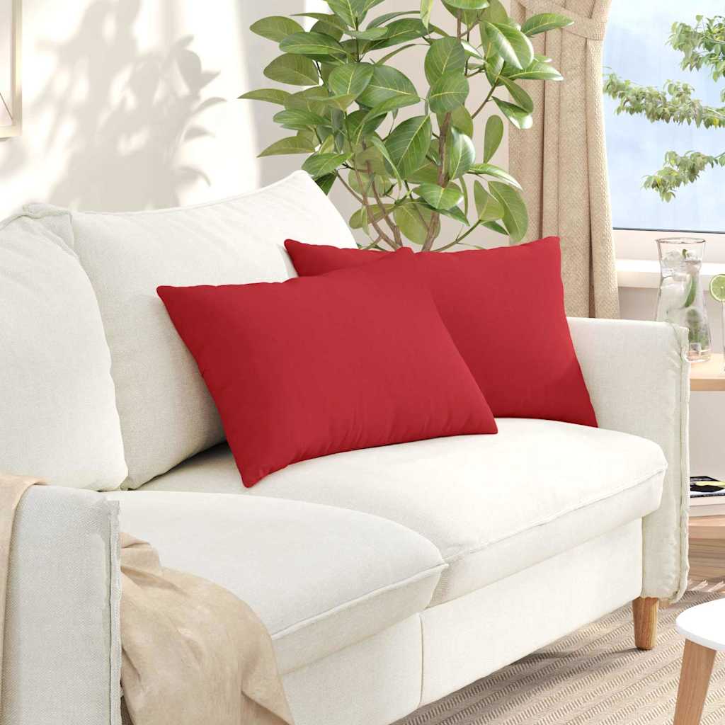 VidaXL coussins de canapé 2 pcs rouge 60 x 40 cm tissu