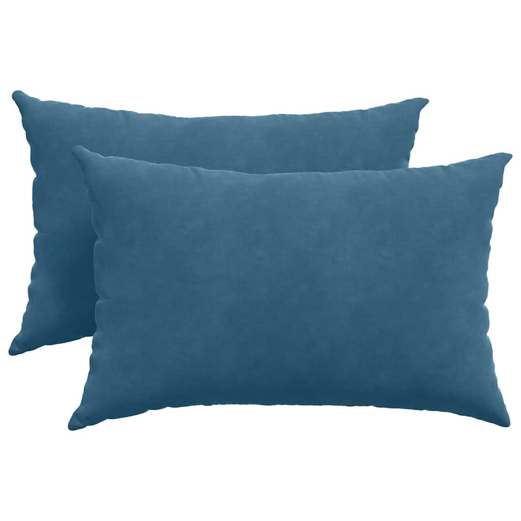 VidaXL coussins de canapé 2 pièces bleu 60 x 40 cm tissu corde