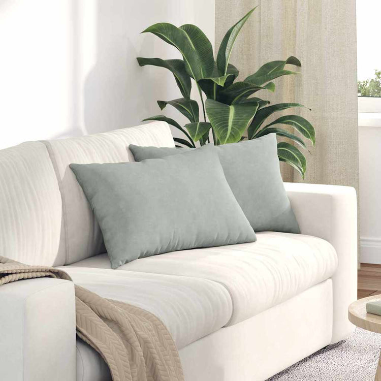 VidaXL coussins de canapé 2 pièces gris clair 60 x 40 cm tissu corde