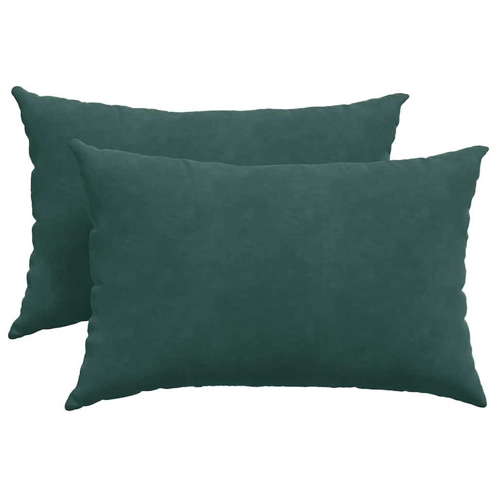 VidaXL coussins de canapé 2 pièces tissu corde vert foncé 60 x 40 cm