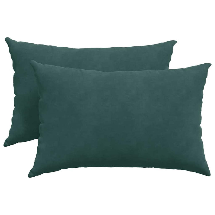 VidaXL coussins de canapé 2 pièces tissu corde vert foncé 60 x 40 cm