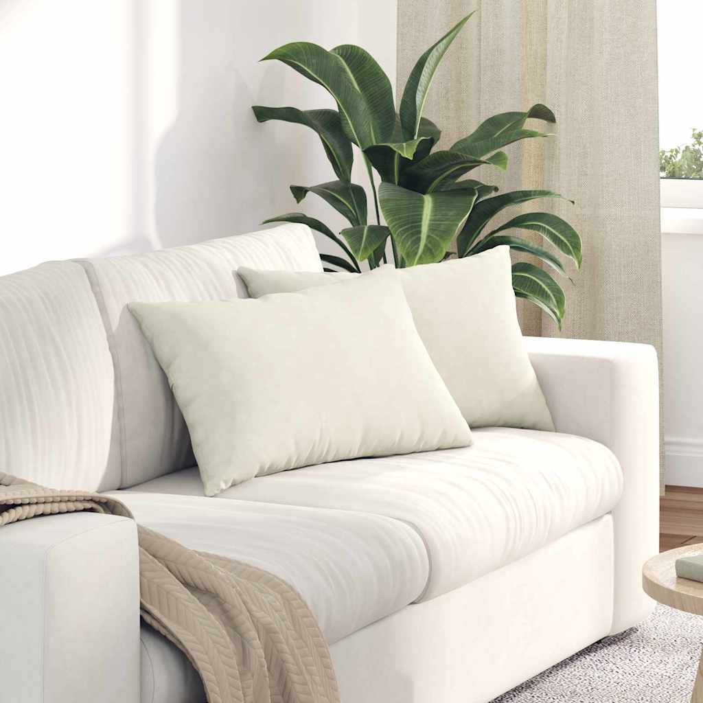 VidaXL coussins de canapé 2 pièces crème 60 x 40 cm tissu corde
